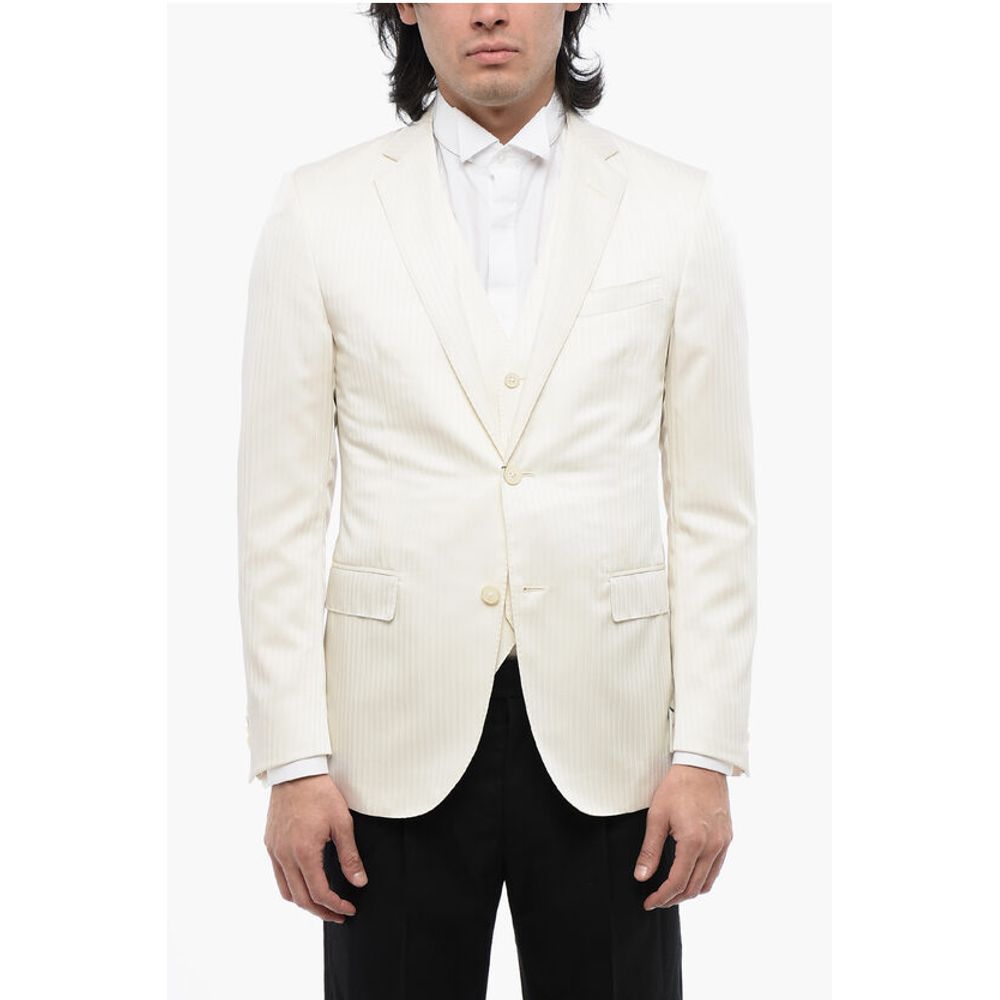 Corneliani Herringbone Wool Blend ACADEMY Blazer and Waistcoat Set