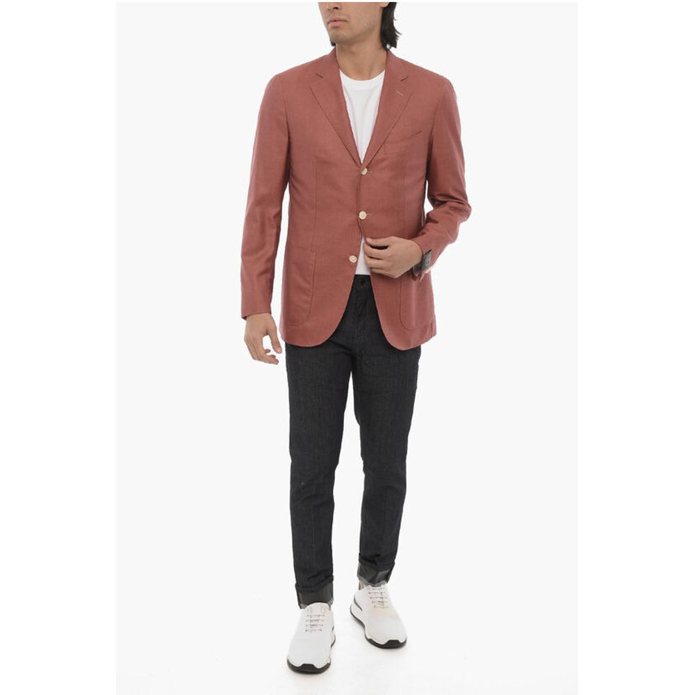 Corneliani Cashmere and Silk Side Vents Notch Lapel SARTORIA 3-Button B - Image 4