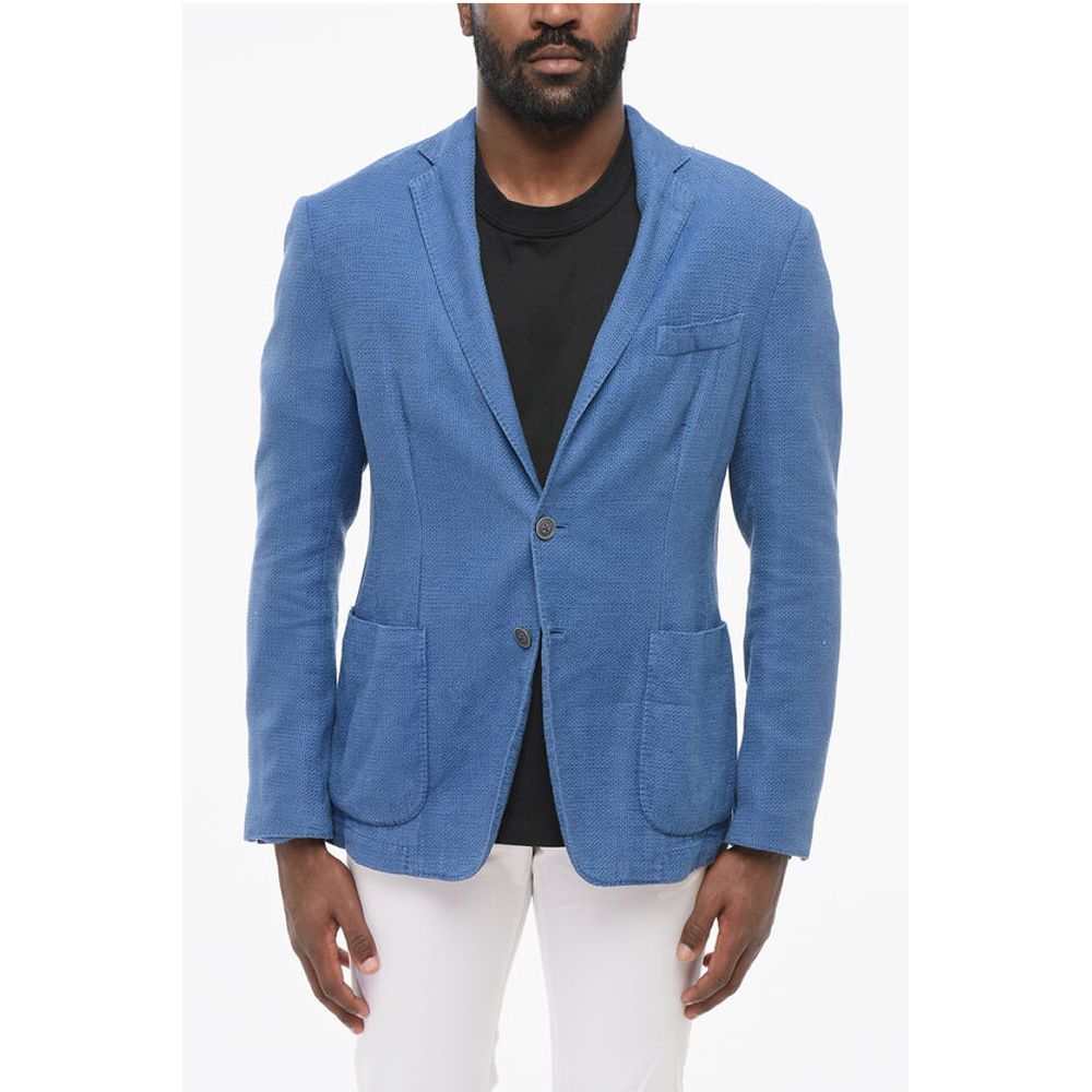 Nino Danieli Unlined 2-Button Blazer with Patch Pockets