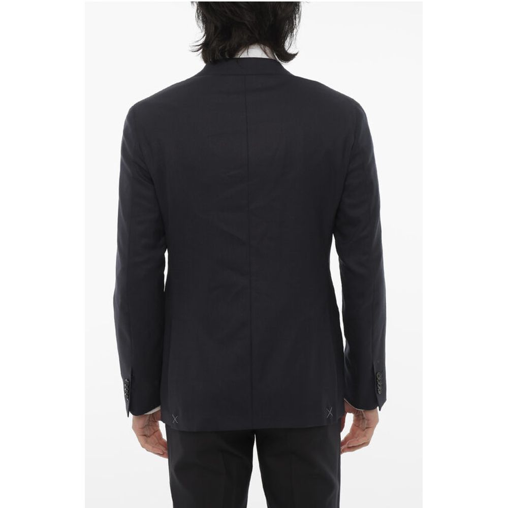 Corneliani CC COLLECTION Virgin Wool Half-Lined 2-Buttons Blazer with P - Image 2