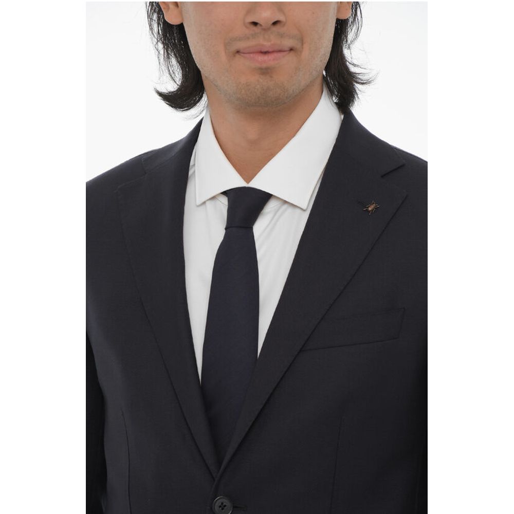 Corneliani CC COLLECTION Virgin Wool Half-Lined 2-Buttons Blazer with P - Image 3