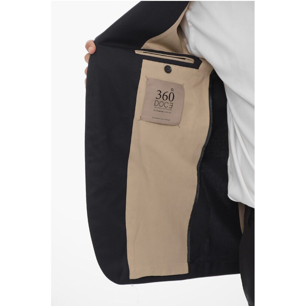 Corneliani CC COLLECTION Virgin Wool Half-Lined 2-Buttons Blazer with P - Image 5