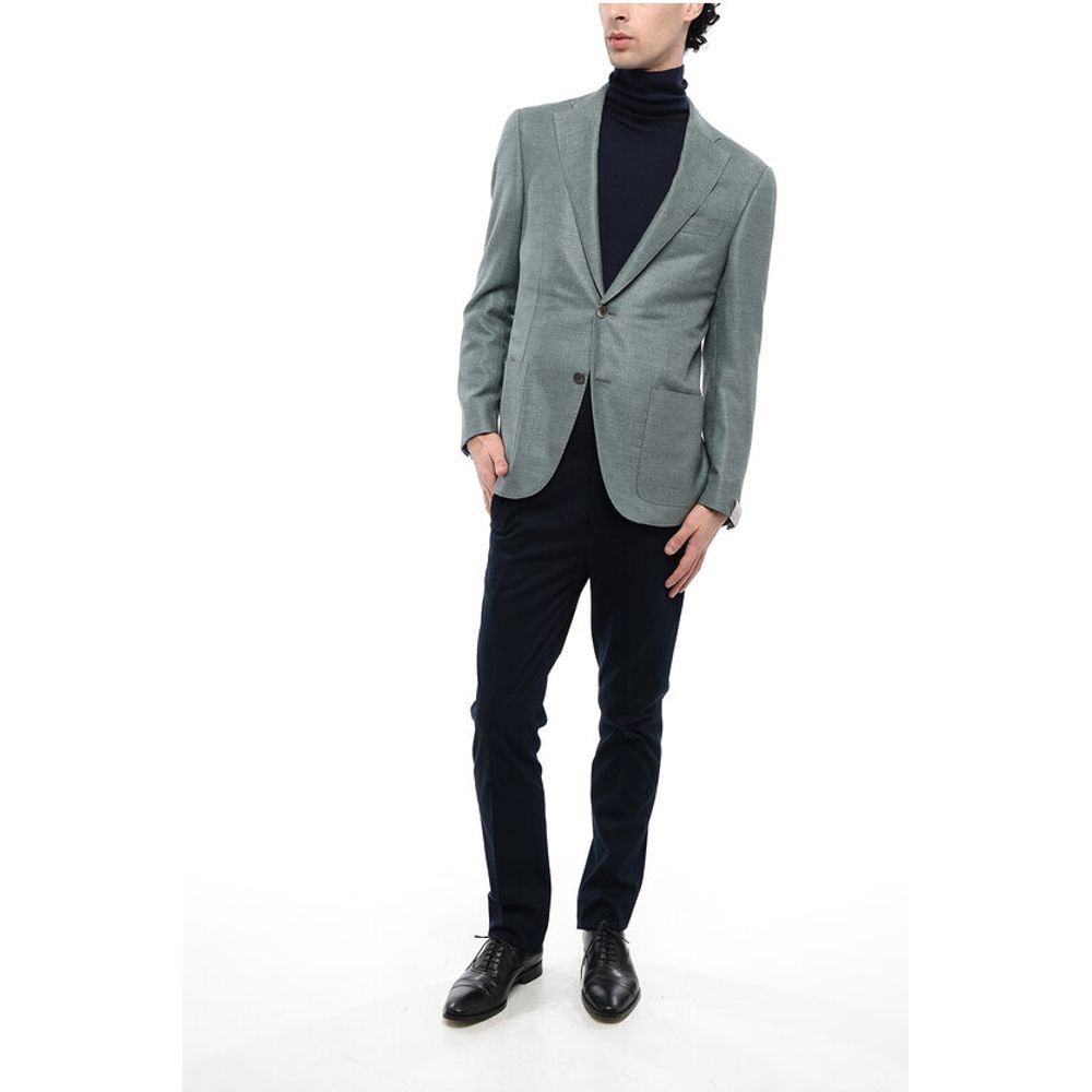 Corneliani Half-lined Silk Blend Blazer with Patch Pockets - Image 4