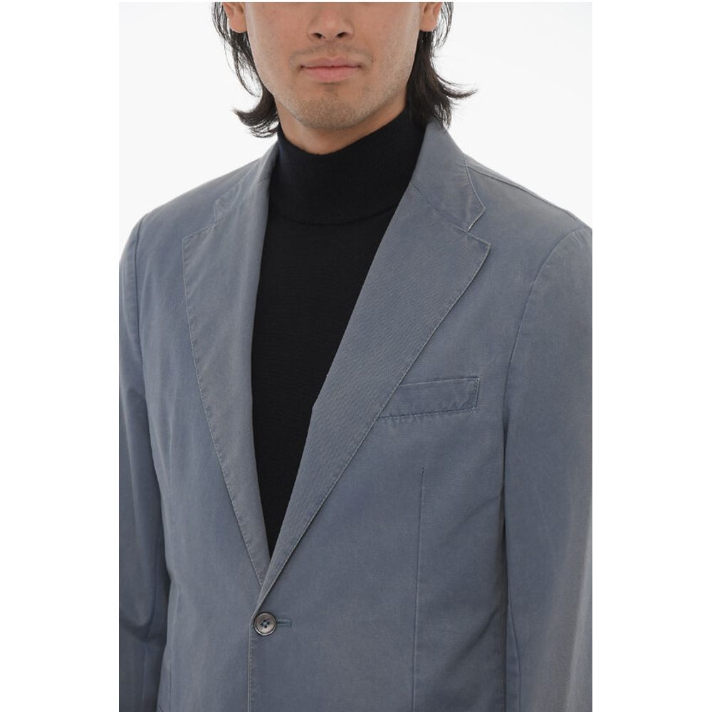 Corneliani ID Half-lined Cotton Blazer with Patch Pockets - Image 3