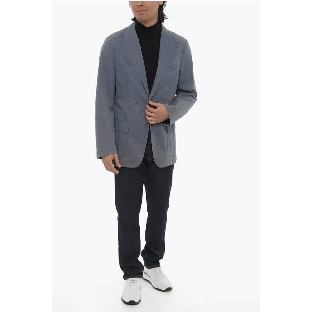 Corneliani ID Half-lined Cotton Blazer with Patch Pockets - Image 4
