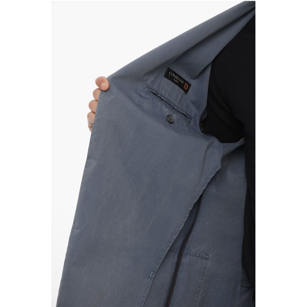 Corneliani ID Half-lined Cotton Blazer with Patch Pockets - Image 5