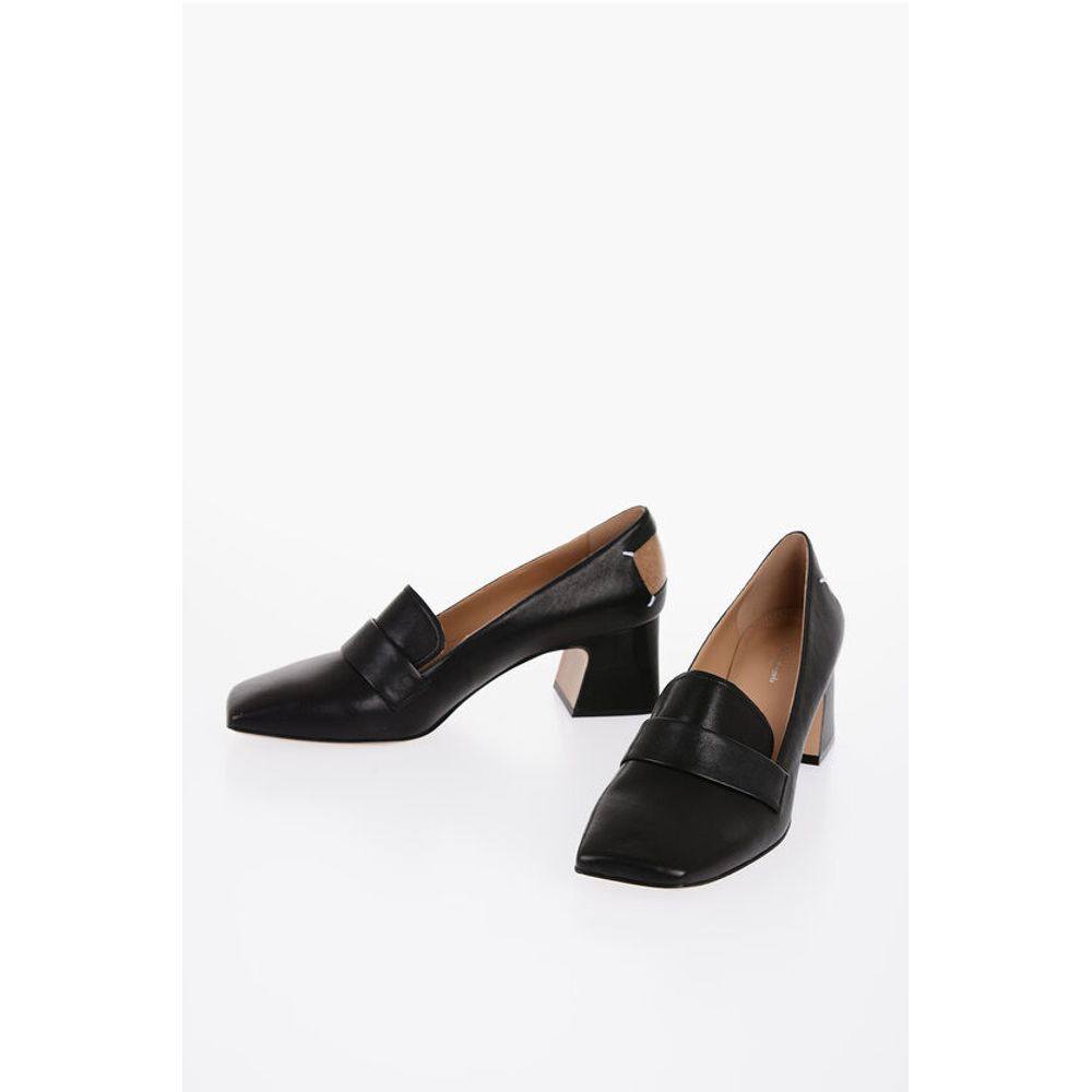 Maison Margiela Leather Loafers With Cut-out Details Heel 6 cm