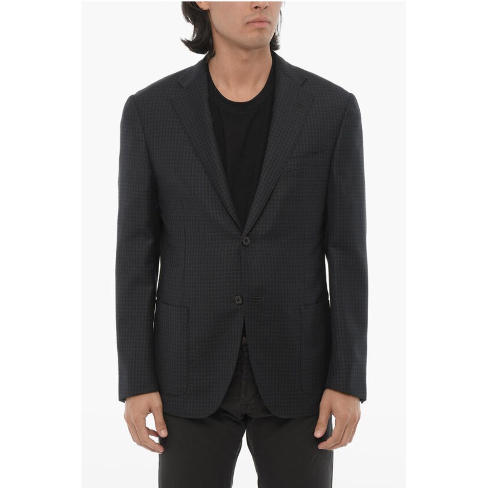 Corneliani Virgin Wool Hald Lined Blazer with Notch Lapel