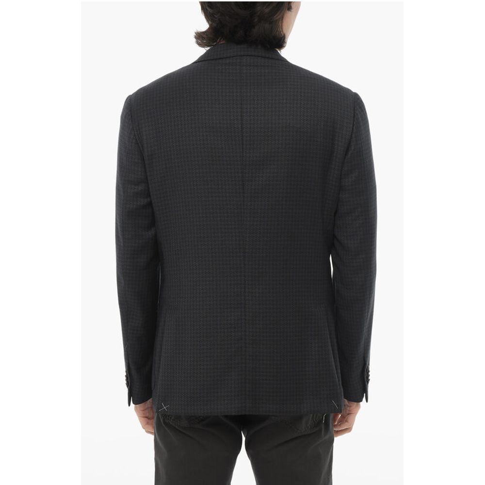 Corneliani Virgin Wool Hald Lined Blazer with Notch Lapel - Image 2