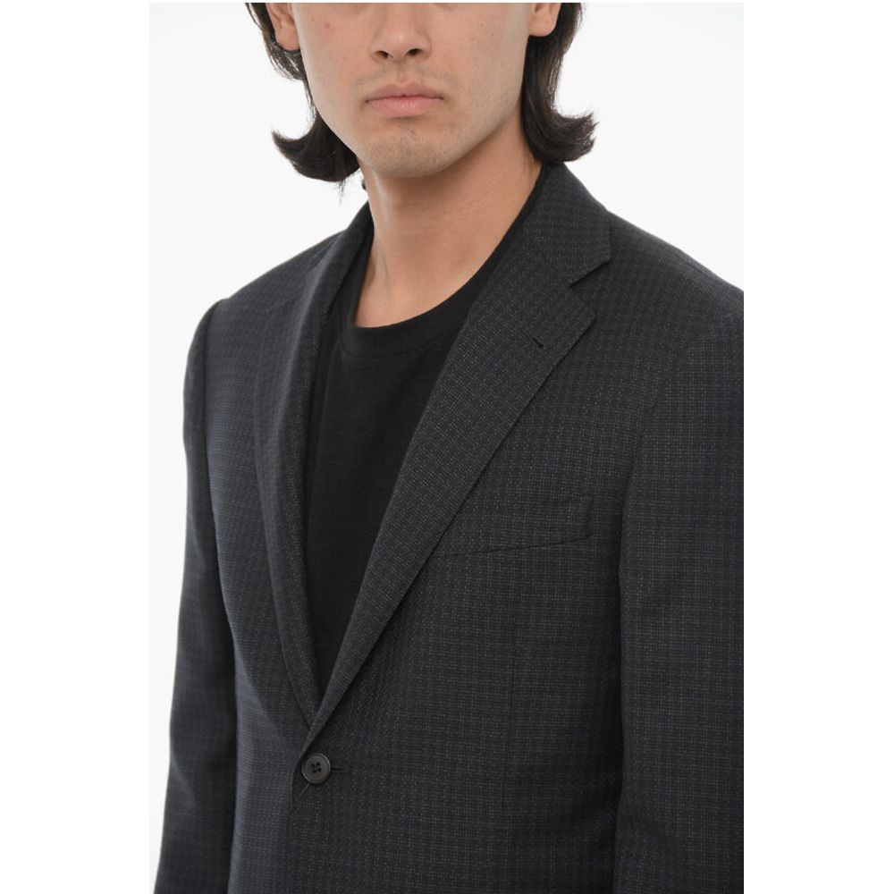 Corneliani Virgin Wool Hald Lined Blazer with Notch Lapel - Image 3