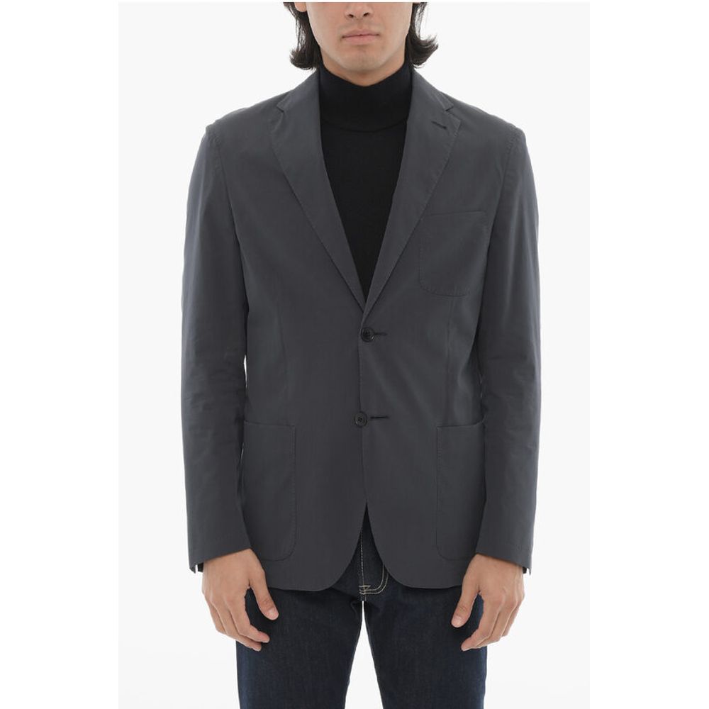 Corneliani Unlined Cotton and Silk 2-Buttons Blazer