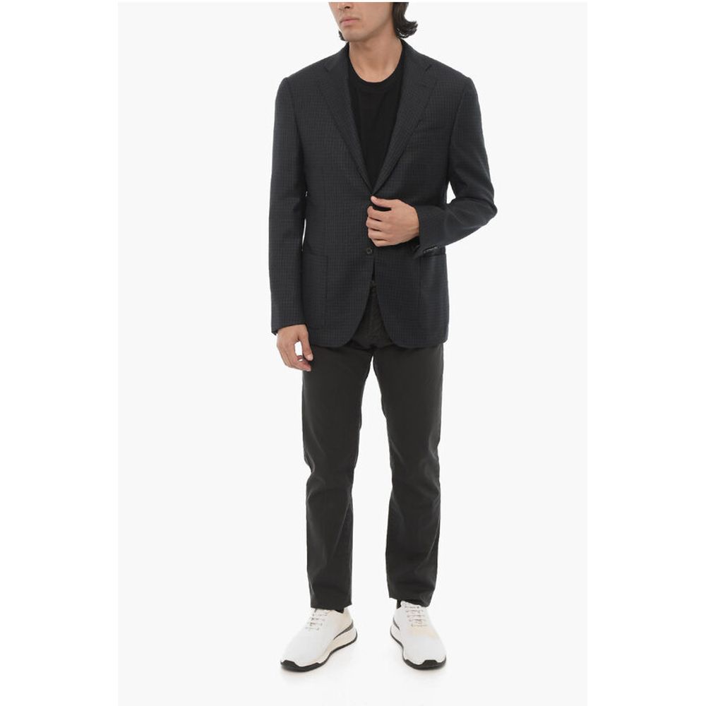 Corneliani Virgin Wool Hald Lined Blazer with Notch Lapel - Image 4