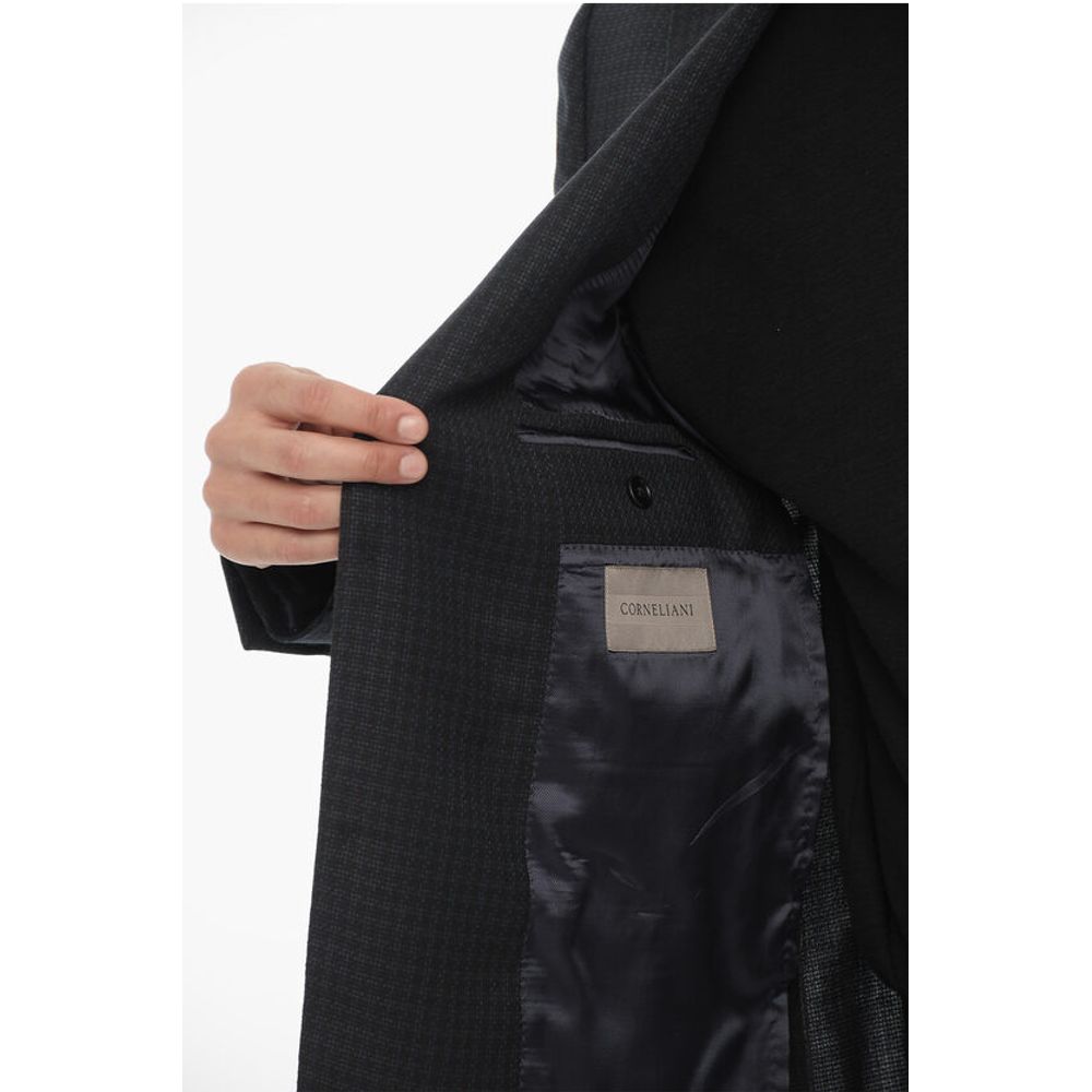Corneliani Virgin Wool Hald Lined Blazer with Notch Lapel - Image 5