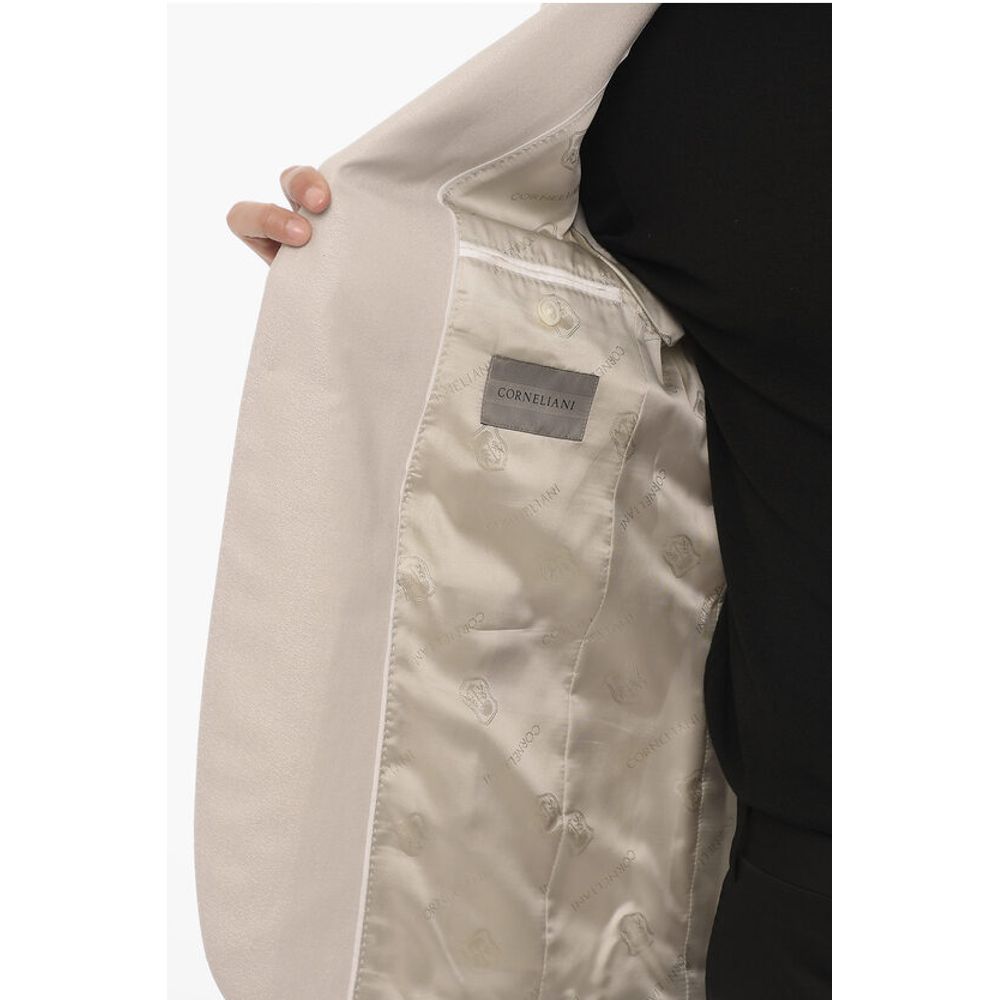 Corneliani Virgin Wool and Silk 1-Button Blazer With Peak Lapel - Image 5