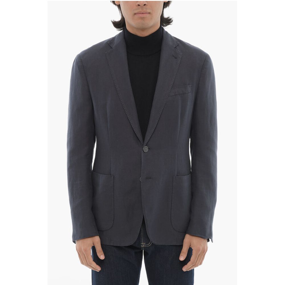 Corneliani CC COLLECTION Unlined Two-Buttons Blazer with Patch Pockets