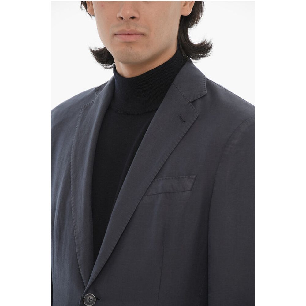 Corneliani CC COLLECTION Unlined Two-Buttons Blazer with Patch Pockets - Image 3