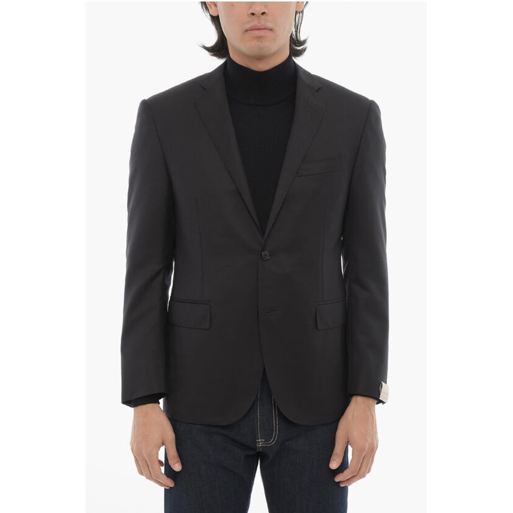 Corneliani Virgin Wool Side Vents Notch Lapel 2-Button Blazer