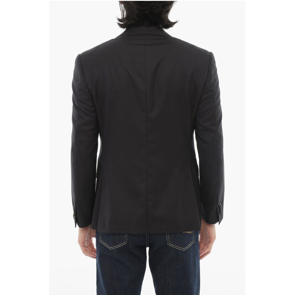 Corneliani Virgin Wool Side Vents Notch Lapel 2-Button Blazer - Image 2