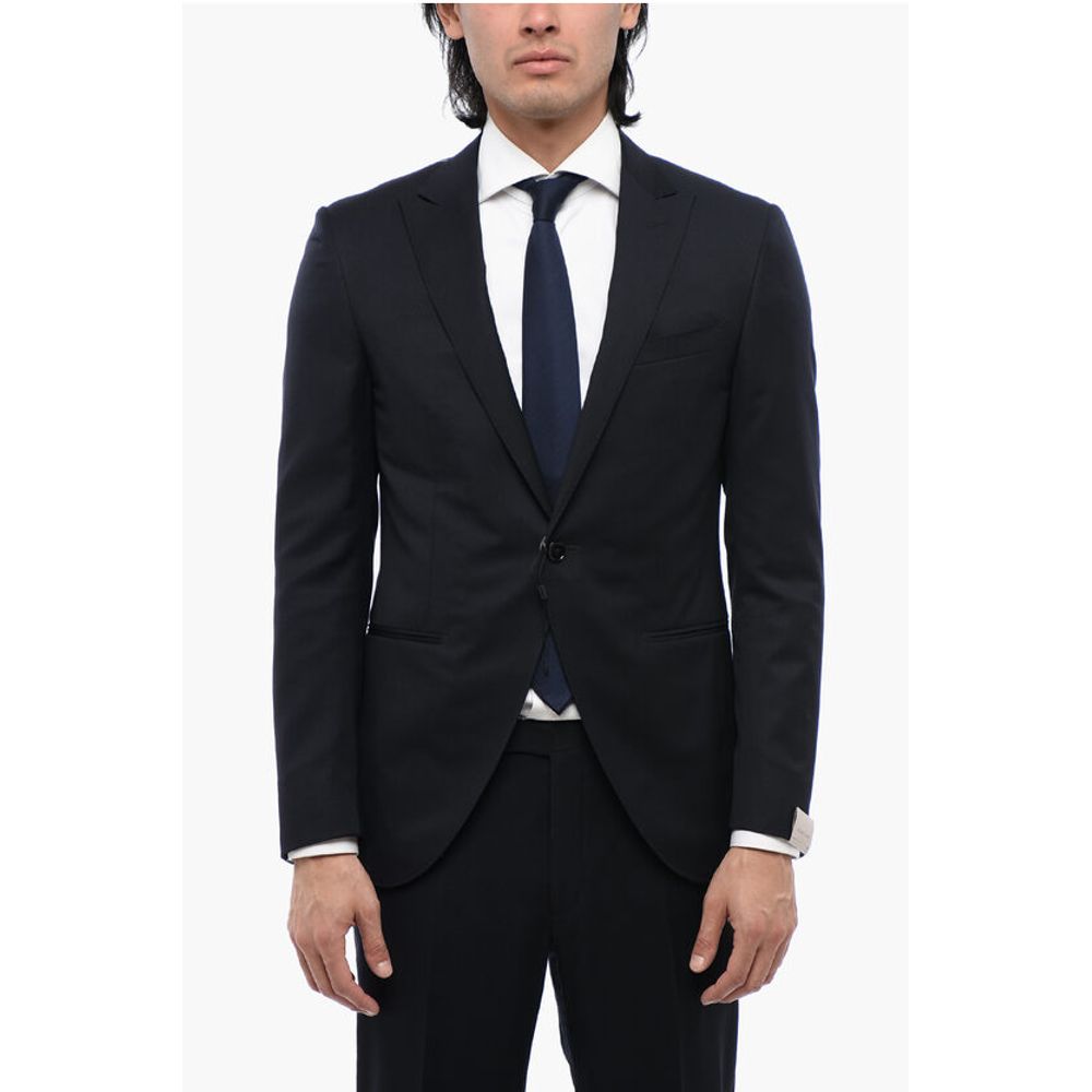Corneliani Center Vent Peak Lapel 1-Button Blazer
