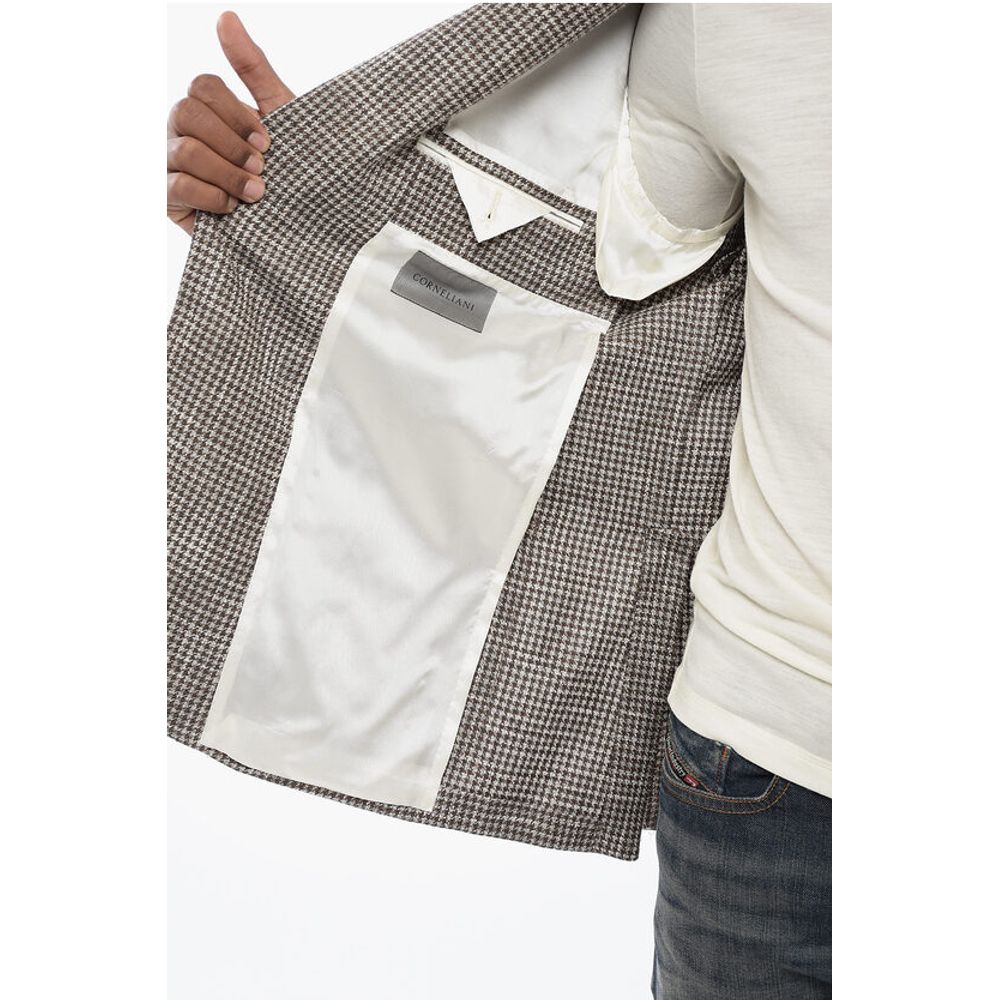 Corneliani Houndstooth Patterned GATE Silk Blend Blazer - Image 5