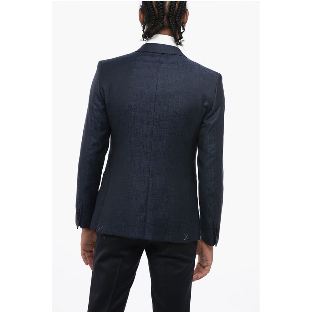 Corneliani CC COLLECTION Jacquard RESET CERIM. Blazer with Satin Peak L - Image 2