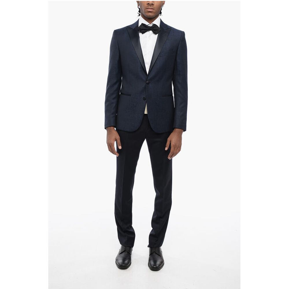 Corneliani CC COLLECTION Jacquard RESET CERIM. Blazer with Satin Peak L - Image 4