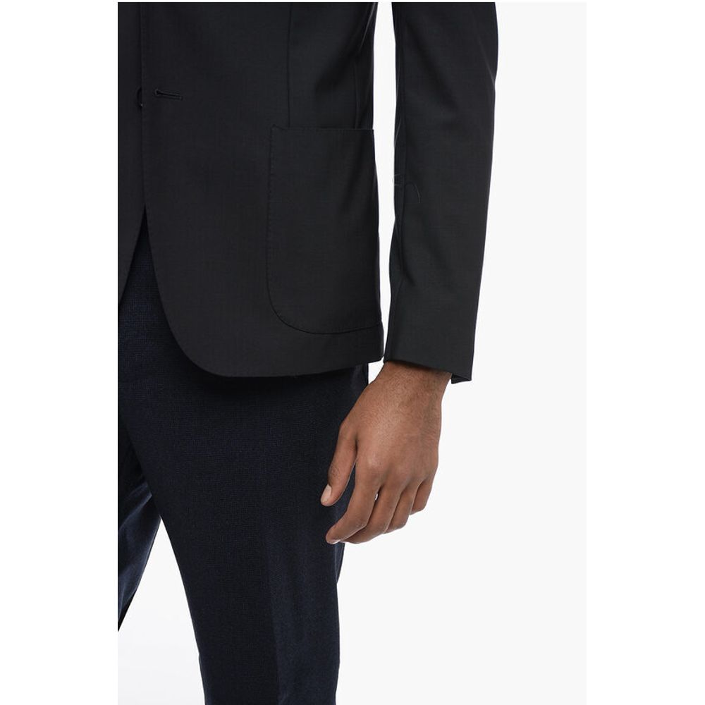 Corneliani CC COLLECTION Side Vents Notch Lapel Unlined 3-Button Blazer - Image 3