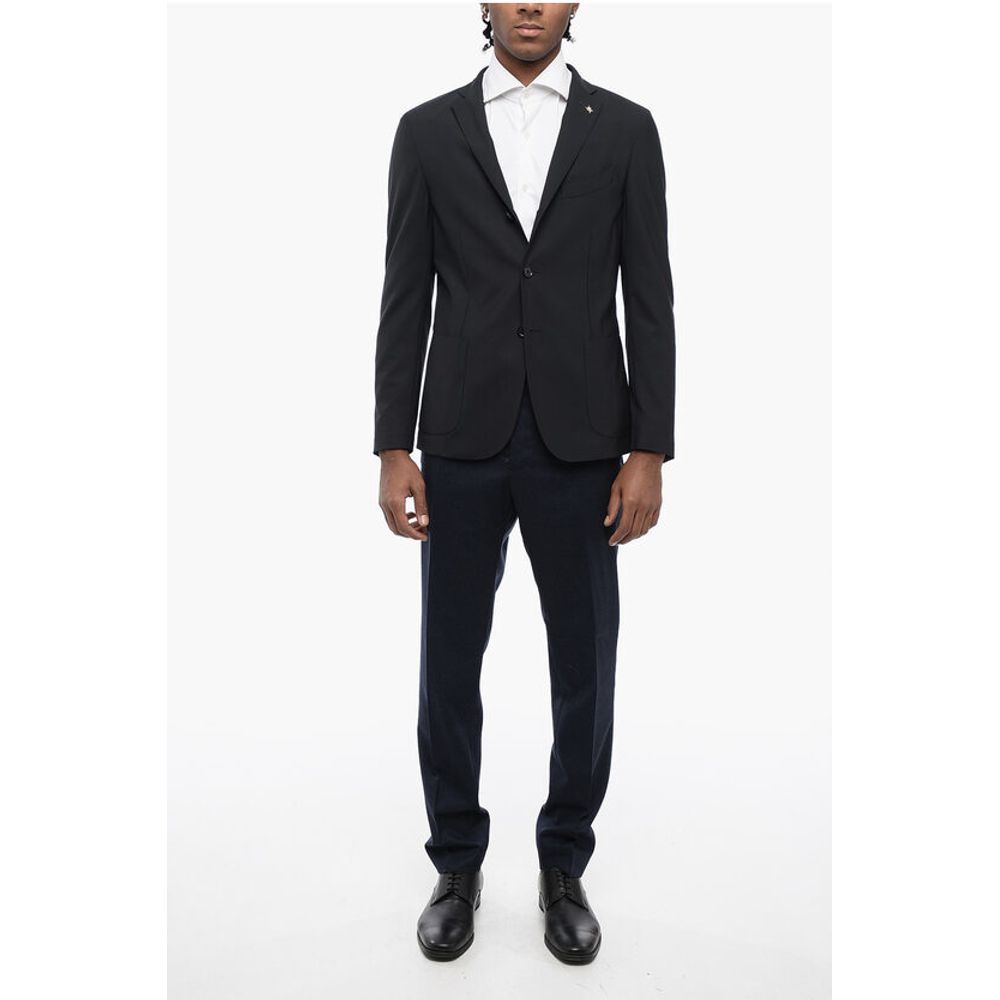 Corneliani CC COLLECTION Side Vents Notch Lapel Unlined 3-Button Blazer - Image 4