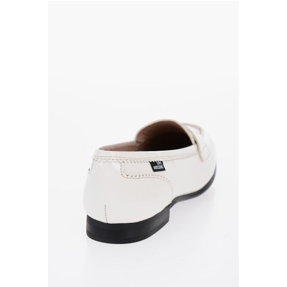 Moschino LOVE Patent Leather COLLEGE Penny Loafers with Round Toe - Image 2