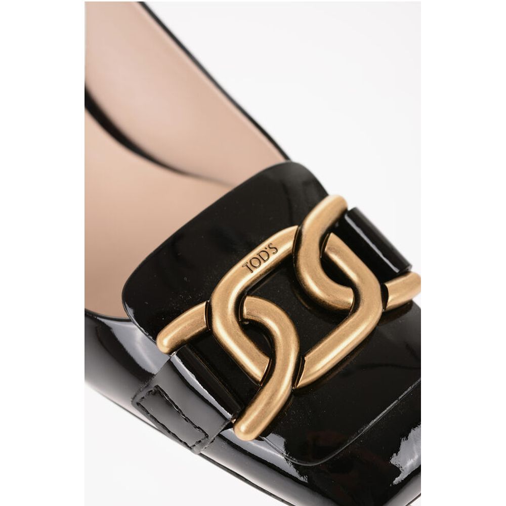 Tod's Patent Leather Slingback Pumps with Golden Effect Horsebite - Image 4