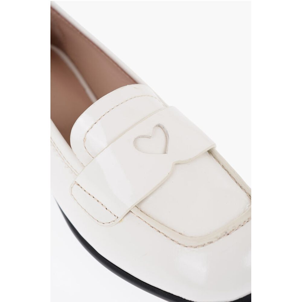 Moschino LOVE Patent Leather COLLEGE Penny Loafers with Round Toe - Image 4