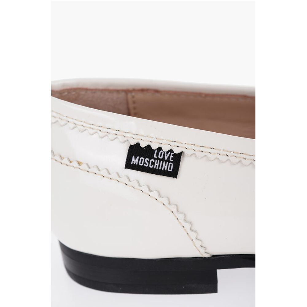 Moschino LOVE Patent Leather COLLEGE Penny Loafers with Round Toe - Image 5