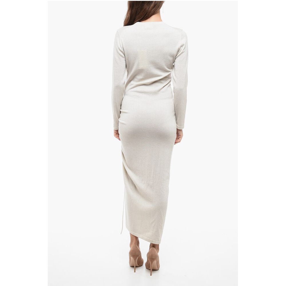 Parosh Stretchy Lurex Knitted Dress with Draw-String - Image 2