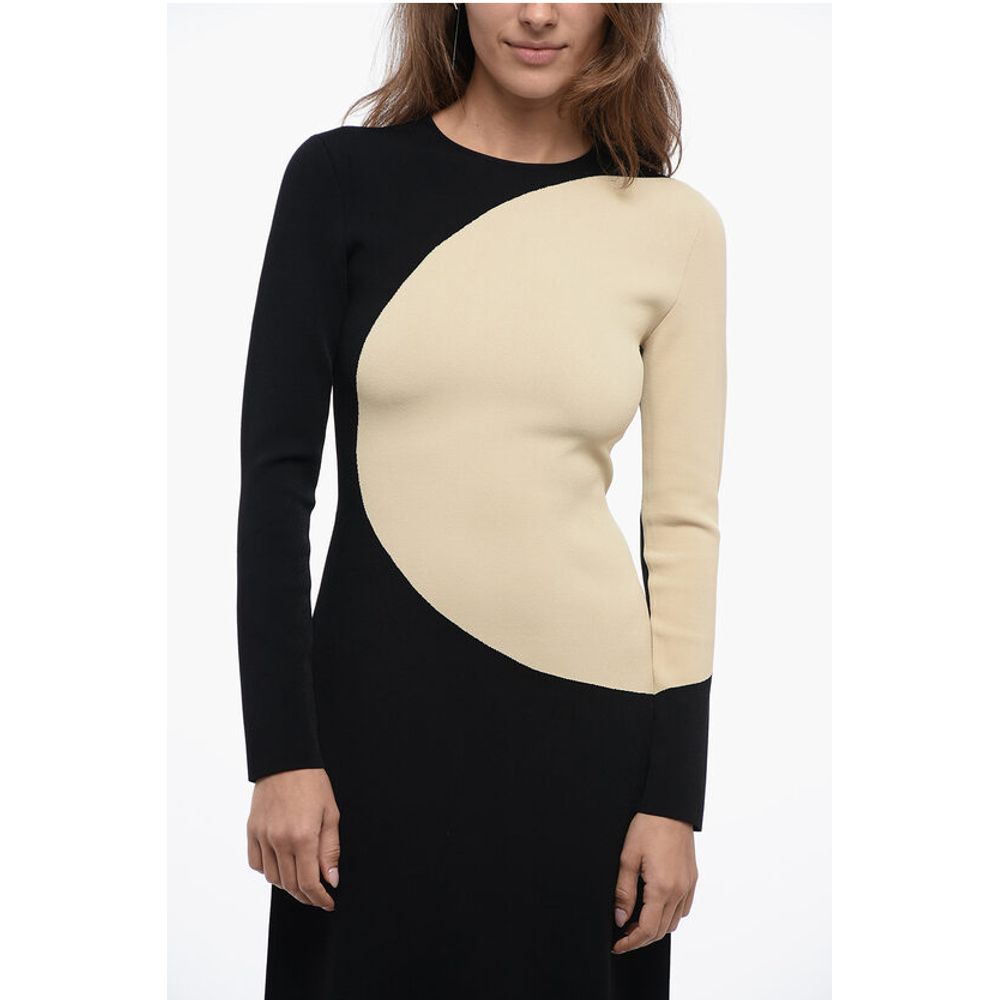 Tory Burch Stretchy Knitted Dress with Colorblock Desing - Image 4