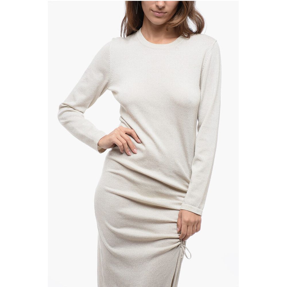 Parosh Stretchy Lurex Knitted Dress with Draw-String - Image 4