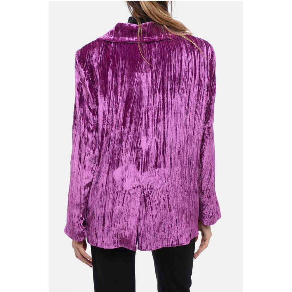 Sleep no More Curly Velvet Loose-Fit Blazer with Paded Shoulder - Image 2