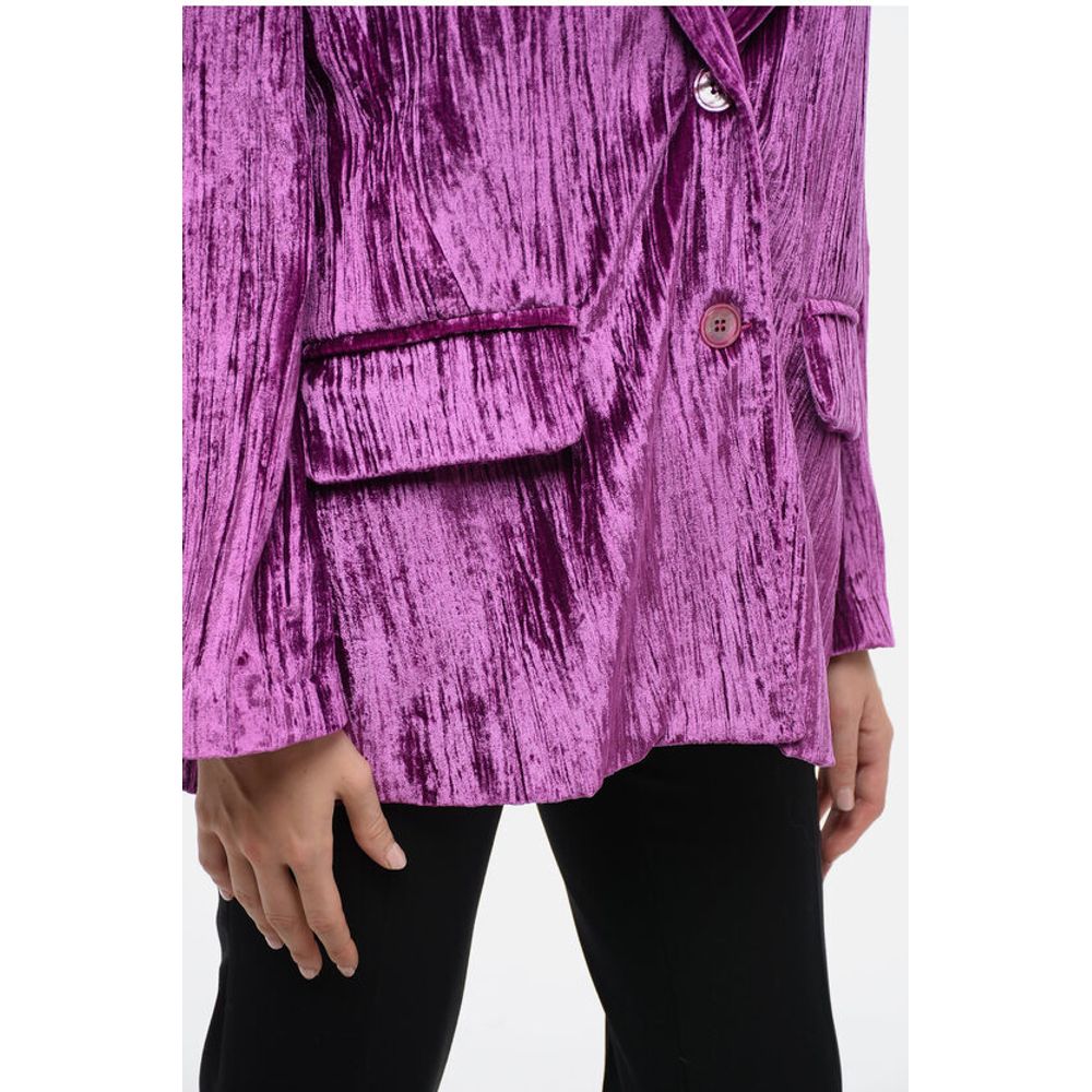 Sleep no More Curly Velvet Loose-Fit Blazer with Paded Shoulder - Image 3