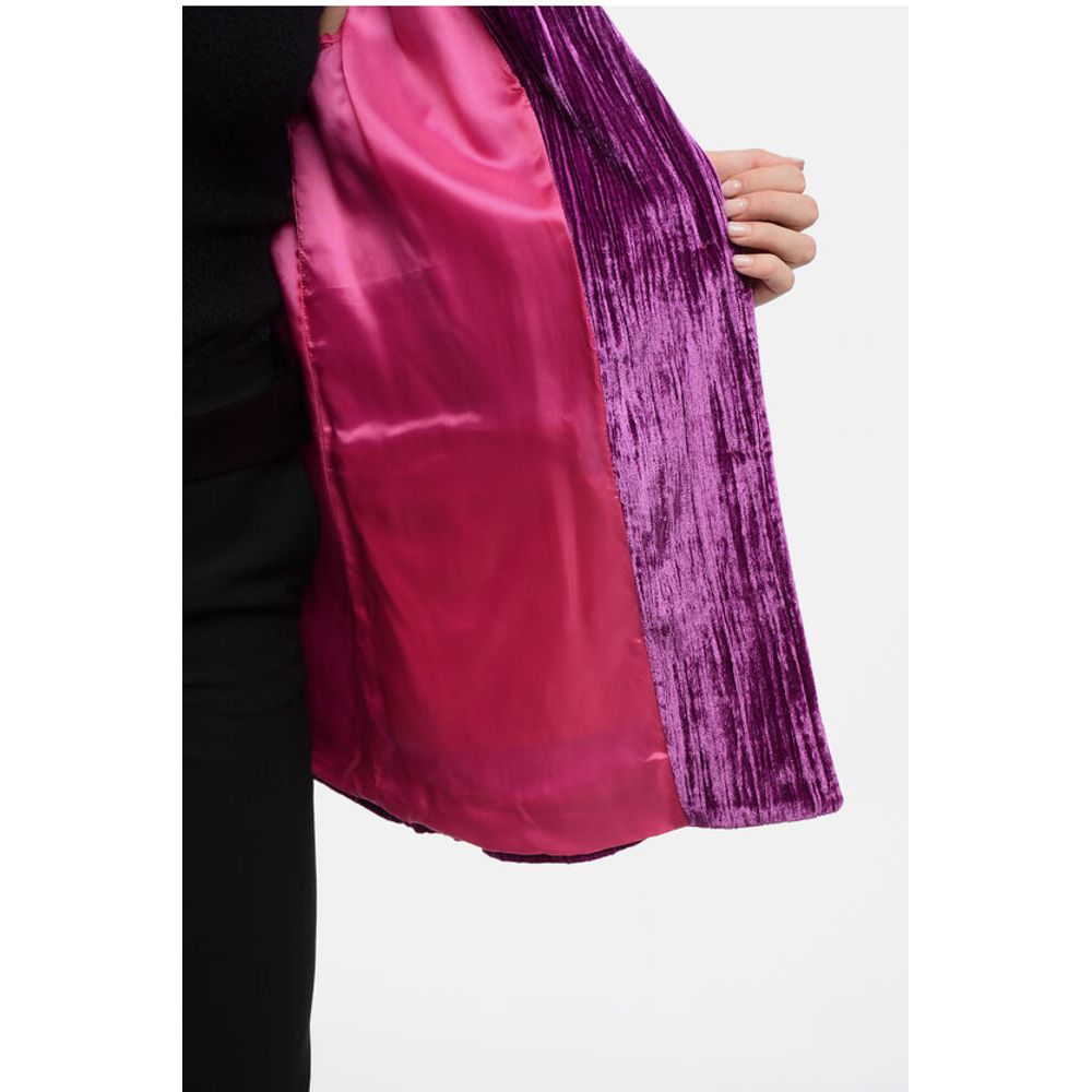 Sleep no More Curly Velvet Loose-Fit Blazer with Paded Shoulder - Image 5