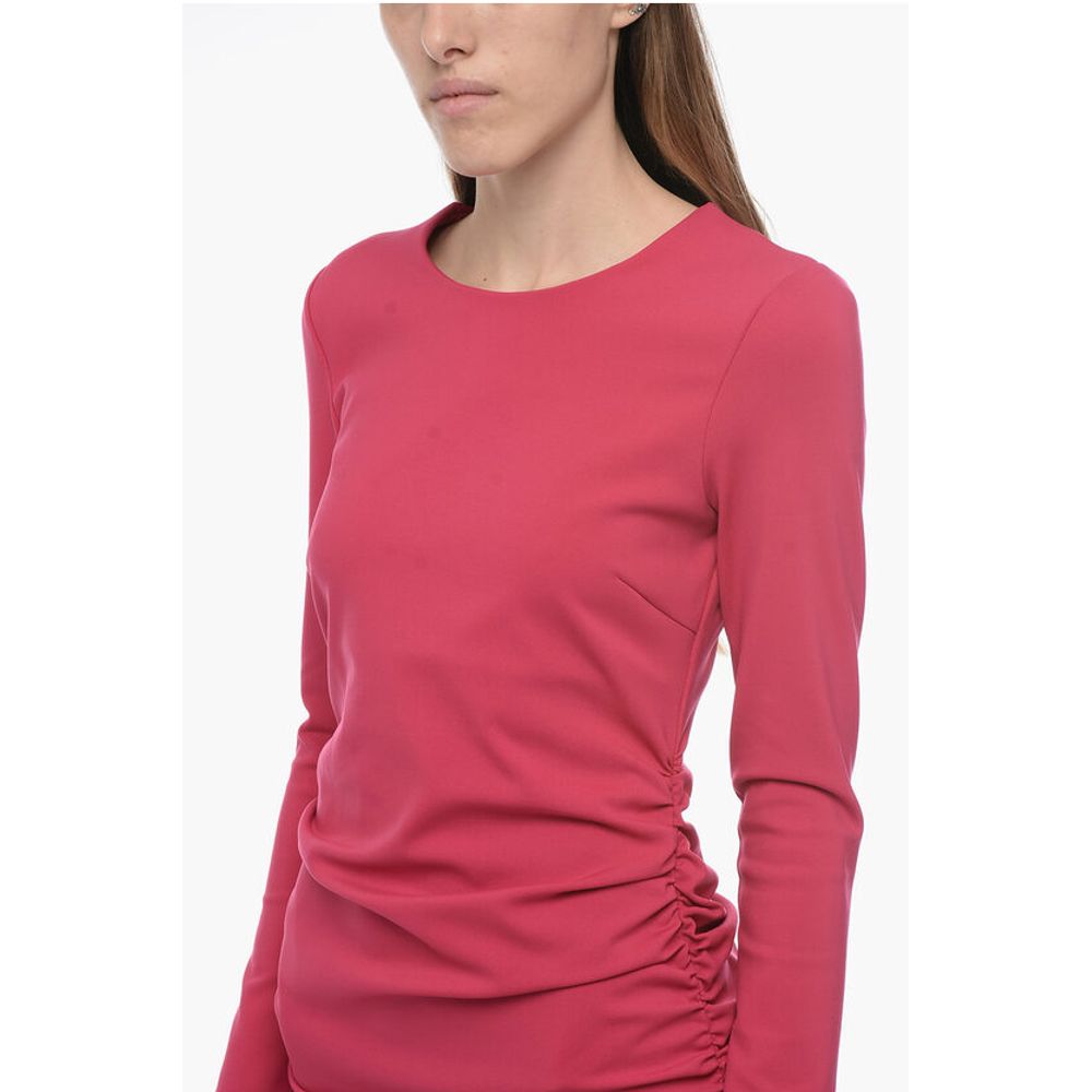 Parosh Stretchy Mini Dress with Drape Detailing - Image 3