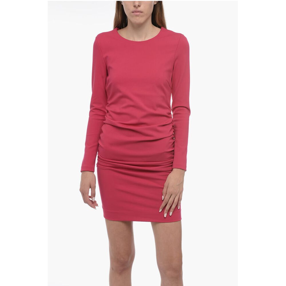 Parosh Stretchy Mini Dress with Drape Detailing - Image 4