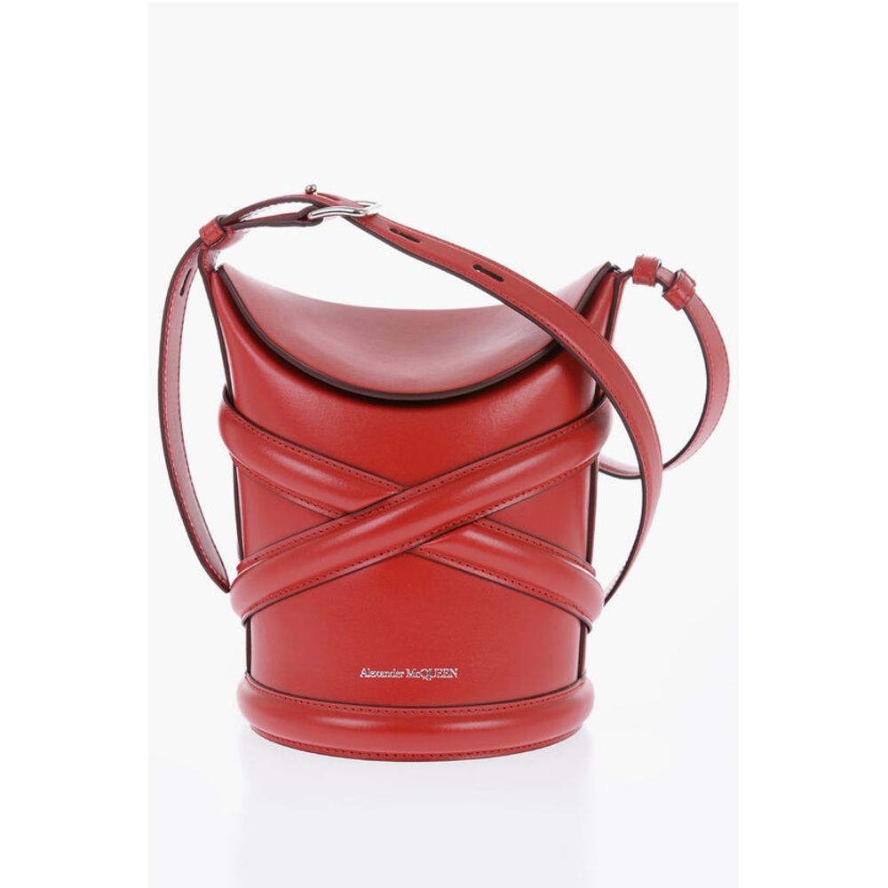 Alexander McQueen CURVE Bucket Bag with Embossed Logo