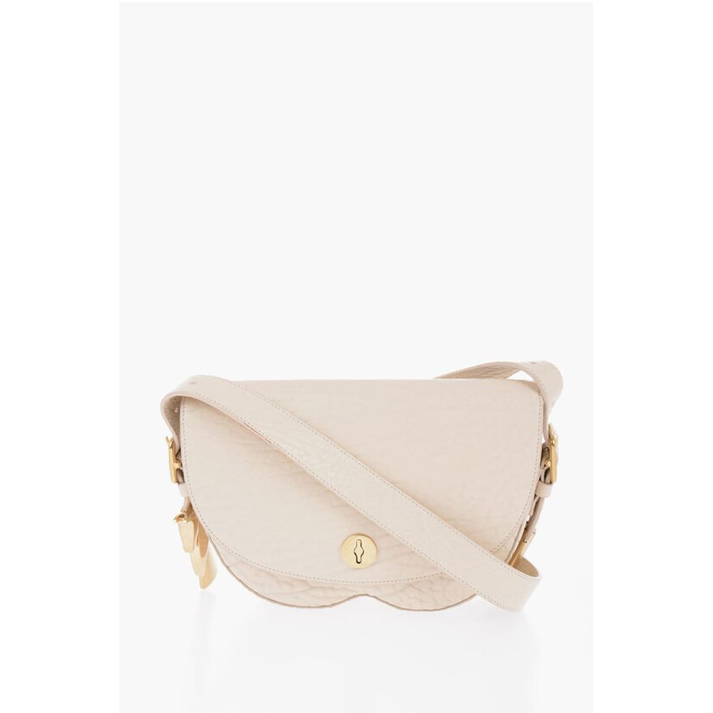 Burberry Grained Leather Satchel Bag with Asymmetric Hem