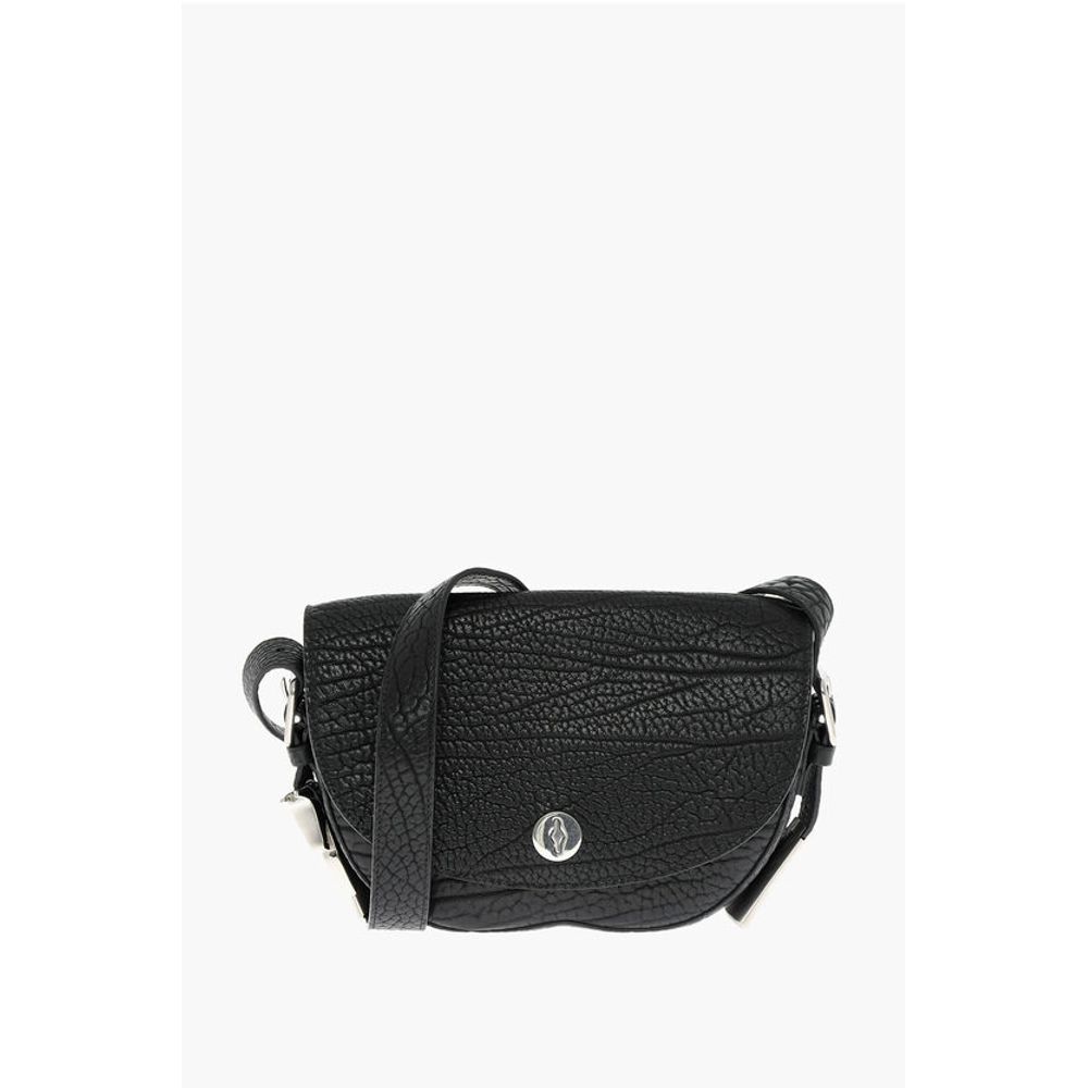 Burberry Grained Leather Satchel Bag with Asymmetric Hem