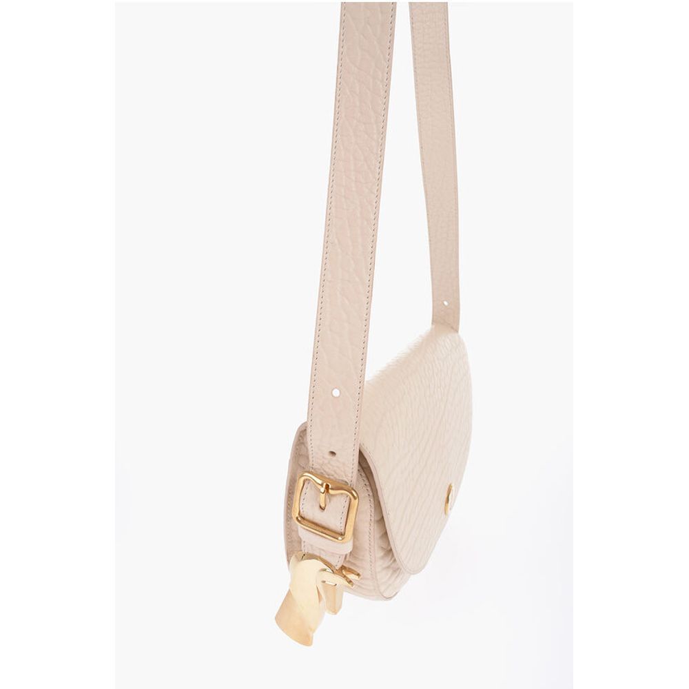 Burberry Grained Leather Satchel Bag with Asymmetric Hem - Image 3