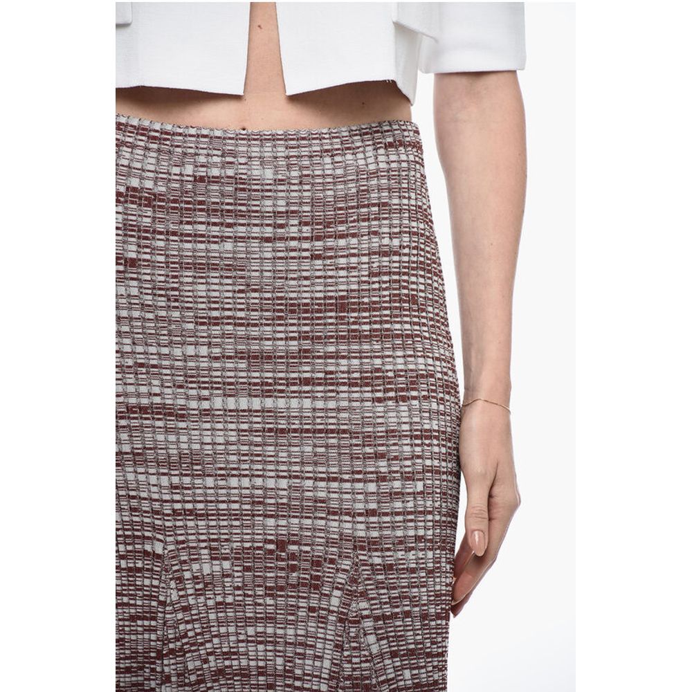 Self-Portrait Ribbed Stretchy Skirt with Flared Hem - Image 3
