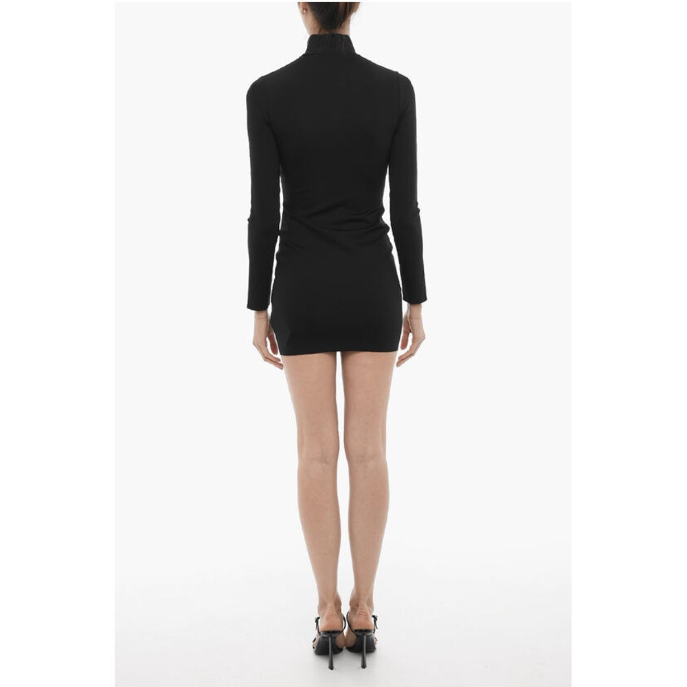 Off-White Long Sleeved Stretch Nylon Bodycon Dress - Image 2