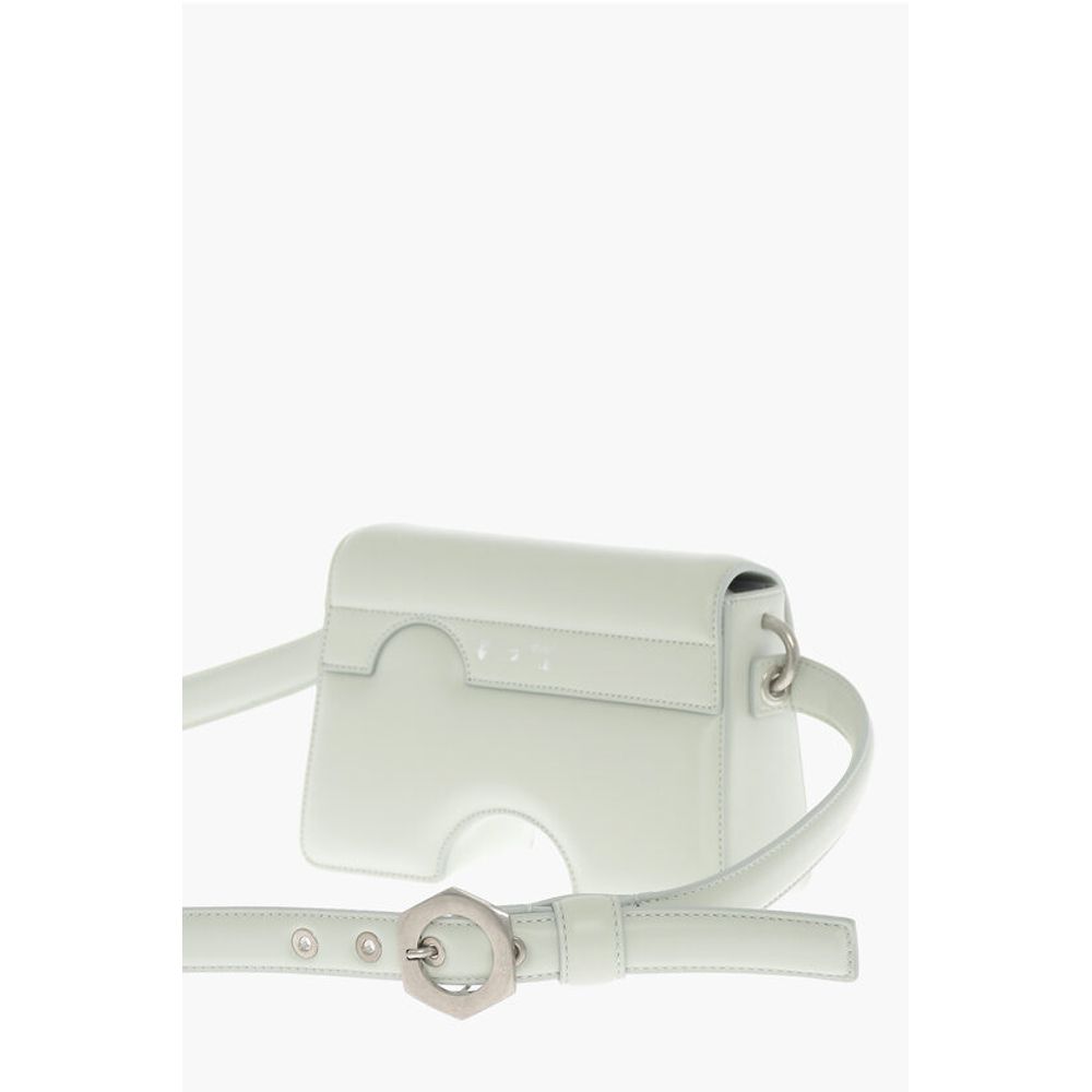 Off-White Leather BURROW Crossbody Bag with Cut-Out Details - Image 2