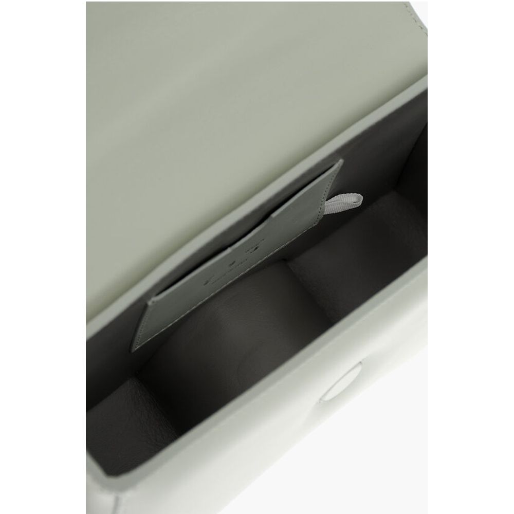 Off-White Leather BURROW Crossbody Bag with Cut-Out Details - Image 4