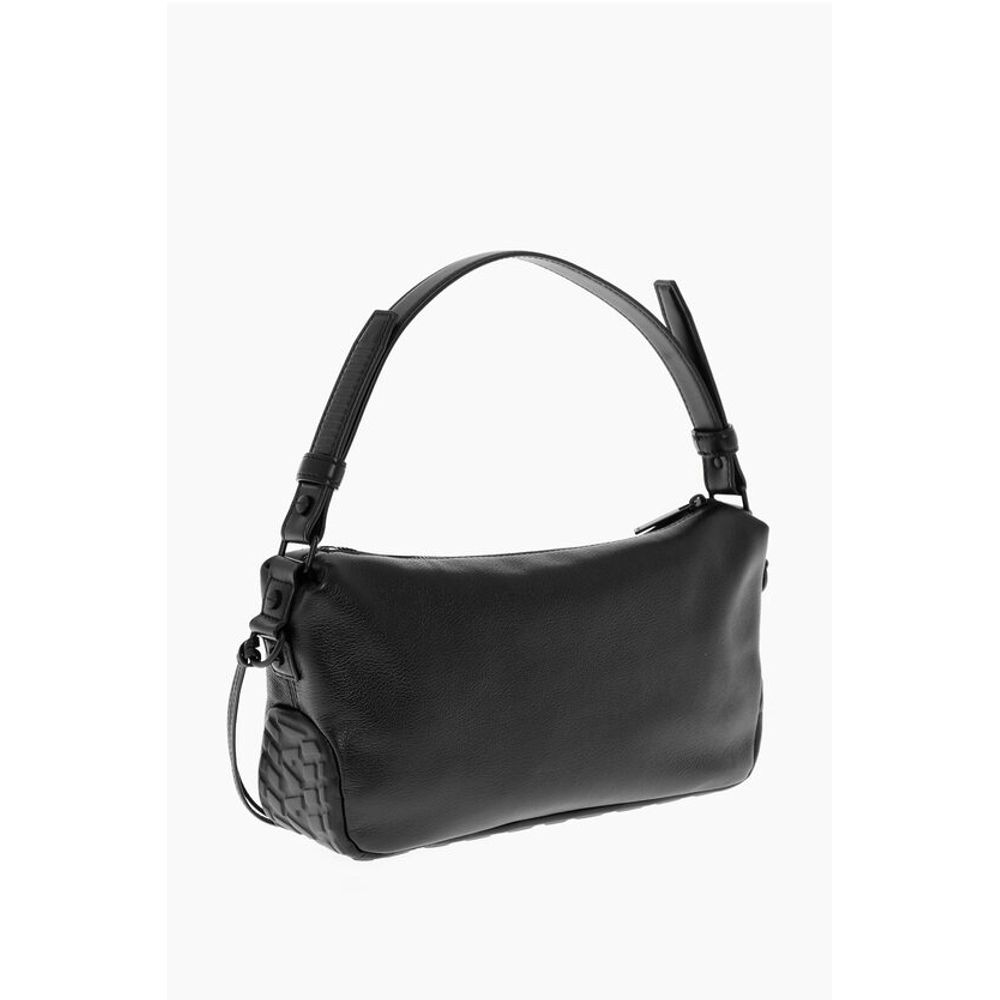 Off-White Solid Color Leather BIKER TIRE Bag with Removable Shoulder S