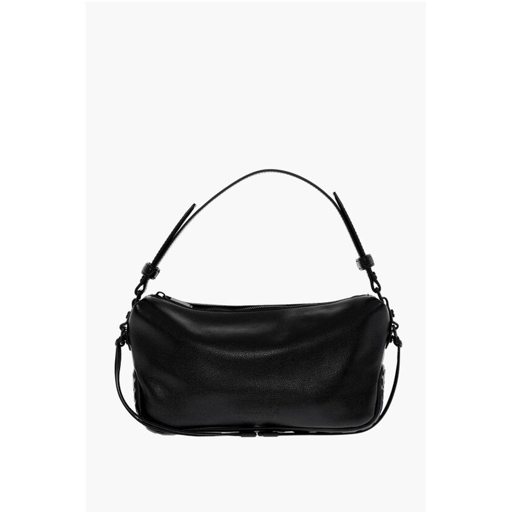 Off-White Solid Color Leather BIKER TIRE Bag with Removable Shoulder S - Image 2